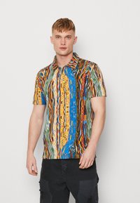 Carlo Colucci UNISEX - Polokošeľa - petrol/yellow/green/offwhite