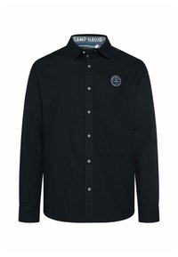 MIT STRUKTURSTREIFEN - Camisa - blue navy