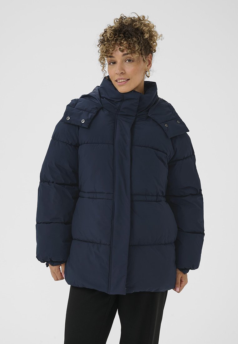 Cream Wintermantel donkerblauw