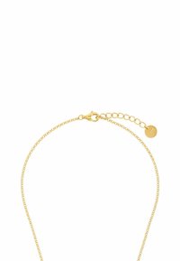 Gouden kettingarmband met een karabijnsluiting en een verstelbare lengte, met een fijn, gestructureerd schakelontwerp en een kleine ronde bedel.