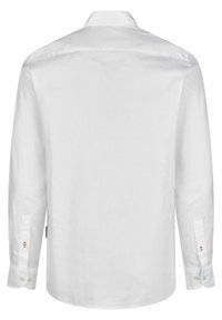 Witte langslordige shirt van katoen met een gladde textuur, voorzien van een klassieke kraag, knoopmanchetten en een minimalistisch ontwerp.
