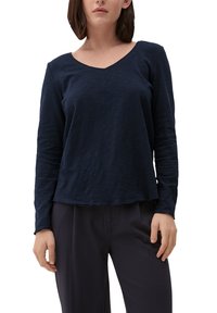 s.Oliver LONGSLEEVE MET SLUBSTRUCTUUR - Langarmshirt - navy