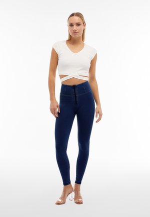 Jeggings - dark jeans white seams