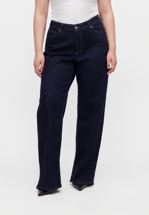 Vero Moda Curve VMCMARI TESSA MIX CUR - Wide leg - dark blue denim