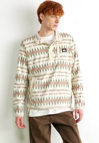 Quiksilver NO DESTINATION 2 HALF SNAP - Fleecová mikina - oyster white