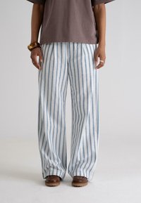 PROHIBITED - STRIPED - Trousers - blue cream Thumbnail Image 1