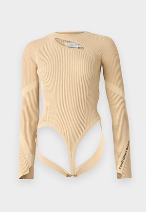 Feng Chen Wang DECONSTRUCTED LOGO  - Camiseta de manga larga - beige