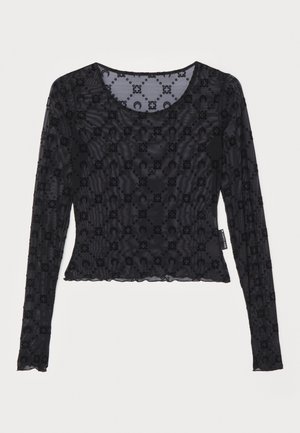 MARINE SERRE MOON PRINTED SECOND SKIN CROPPED - Long sleeved top - black