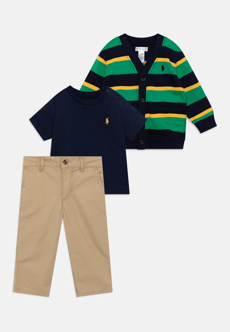 Polo Ralph Lauren TEE & CARDIGAN & TROUSER UNISEX SET - Kardigan - stafford green multi