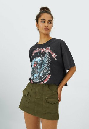 MIT TASCHEN - Áčková sukně - khaki