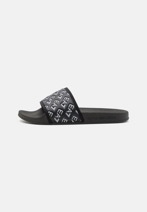 EA7 Emporio Armani ALL OVER SLIPPER UNISEX - Ciabatte da mare - full black/white