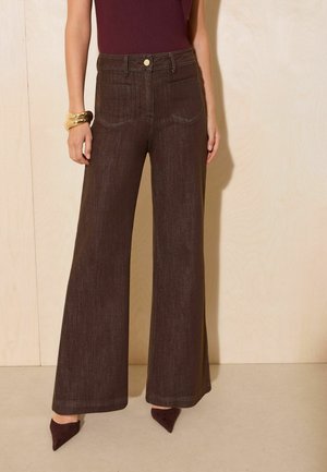Friends Like These, POCKET DETAIL SMART WIDE LEG JEANS - Flared Jeans - chocolate brown