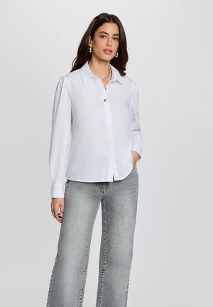 STRAIGHT WITH NOTCHED COLLAR - Blusa - blanc