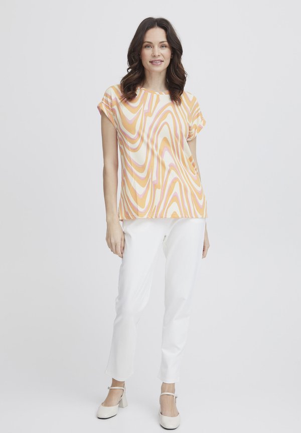FRSEEN - Print T-shirt - apricot wash aop ms4