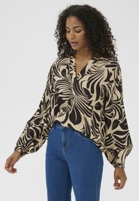Kaffe CELIA - Blouse - feather gray/black graphic