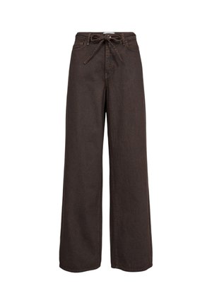 Nümph, NUBROOKLYN HR WIDE JEANS - Široké nohavice - black coffee