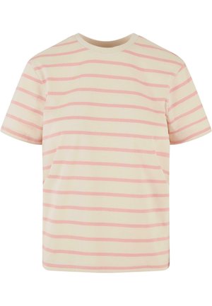 Urban Classics STRIPED BOXY - T-Shirt print - lemonadepink whitesand