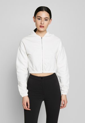 CROPPED ZIP HOODIE - Zip-up sweatshirt - white