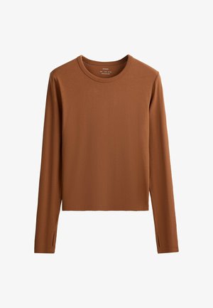 OYSHO, T-shirt à manches longues - dark camel