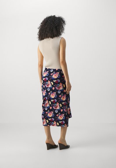 Rabanne JUPE - Átlapolós szoknya - navy/neon