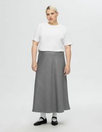 Selected Femme MIDIROCK ELEGANTER - Áčková sukně - grey melange
