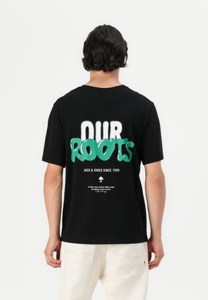 JJWOBLY TEE CREW NECK - T-shirt print - black