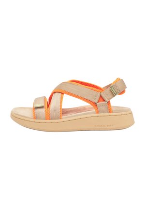 Woden, LINE CROSS - Sandals - coffee cream