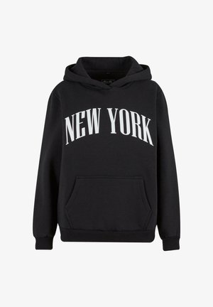 Mister Tee, NEW YORK FLUFFY HOODY - Kapucnis pulóver - black