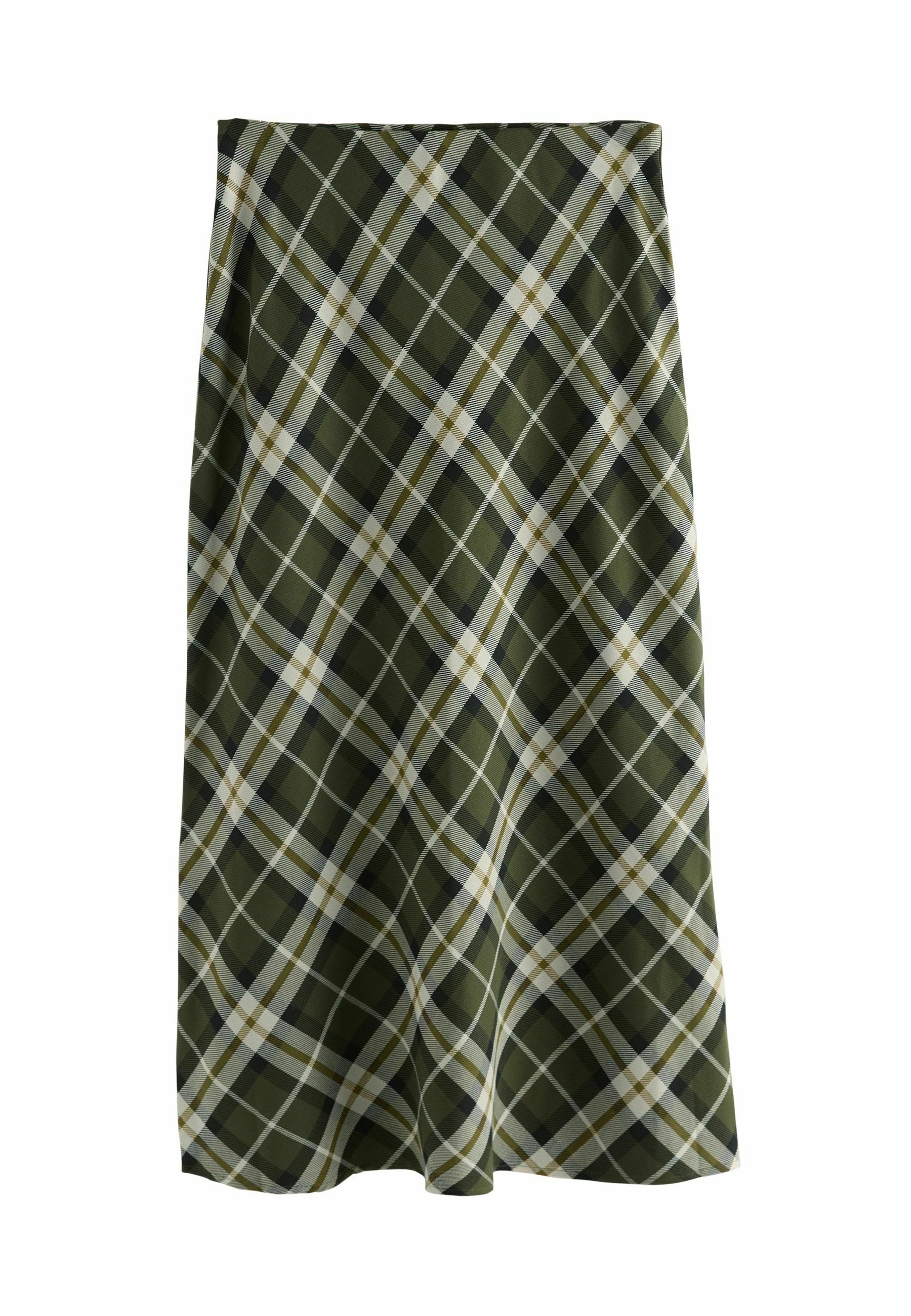 Next REGULAR FIT CHECKED MIDI Gonna a campana green/verde