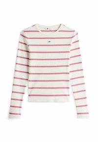 Unselected, off white   cerise stripe