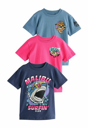 SHORT SLEEVE GRAPHIC 3 PACK STANDARD - Printtipaita - blue pink summer animals