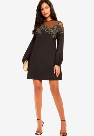 Lipsy PETITE FIT - LONG SLEEVE HAND EMBELLISHED ARTWORK  - Juhlamekko - black