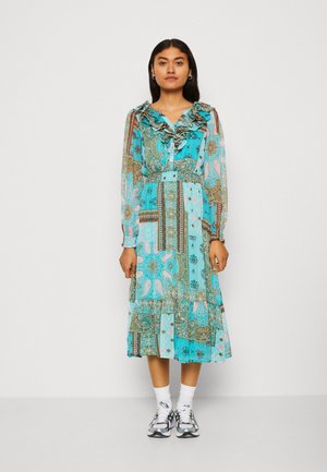 ONLY ONLSTELLA PATCH MIDI DRESS - Tričkové šaty - electric green/border