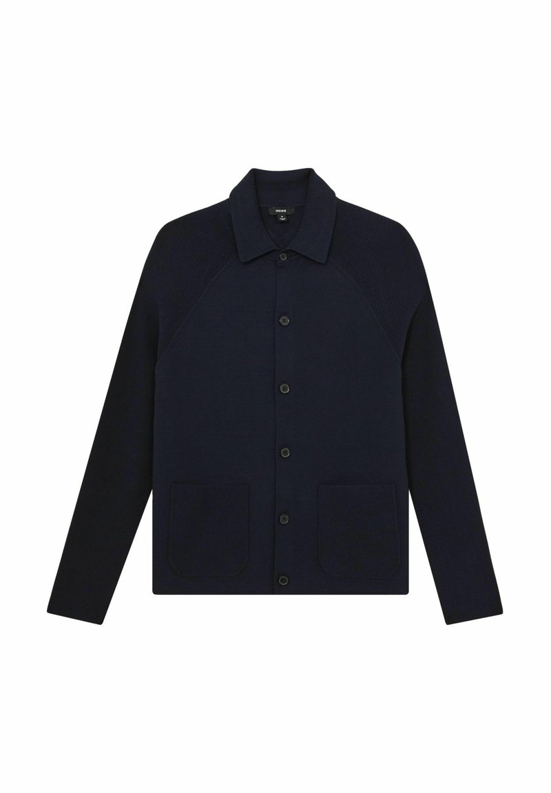 Reiss REGULAR FIT - FITZGERALD BUTTON-THROUGH SLEEVE - Cardigan - navy ...