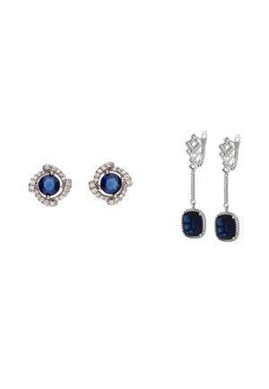 SET - Oorbellen - silver-coloured navy