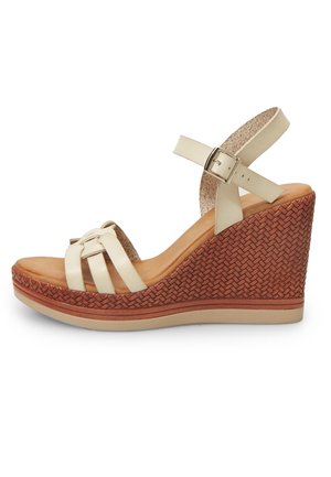 High heeled sandals - weiß