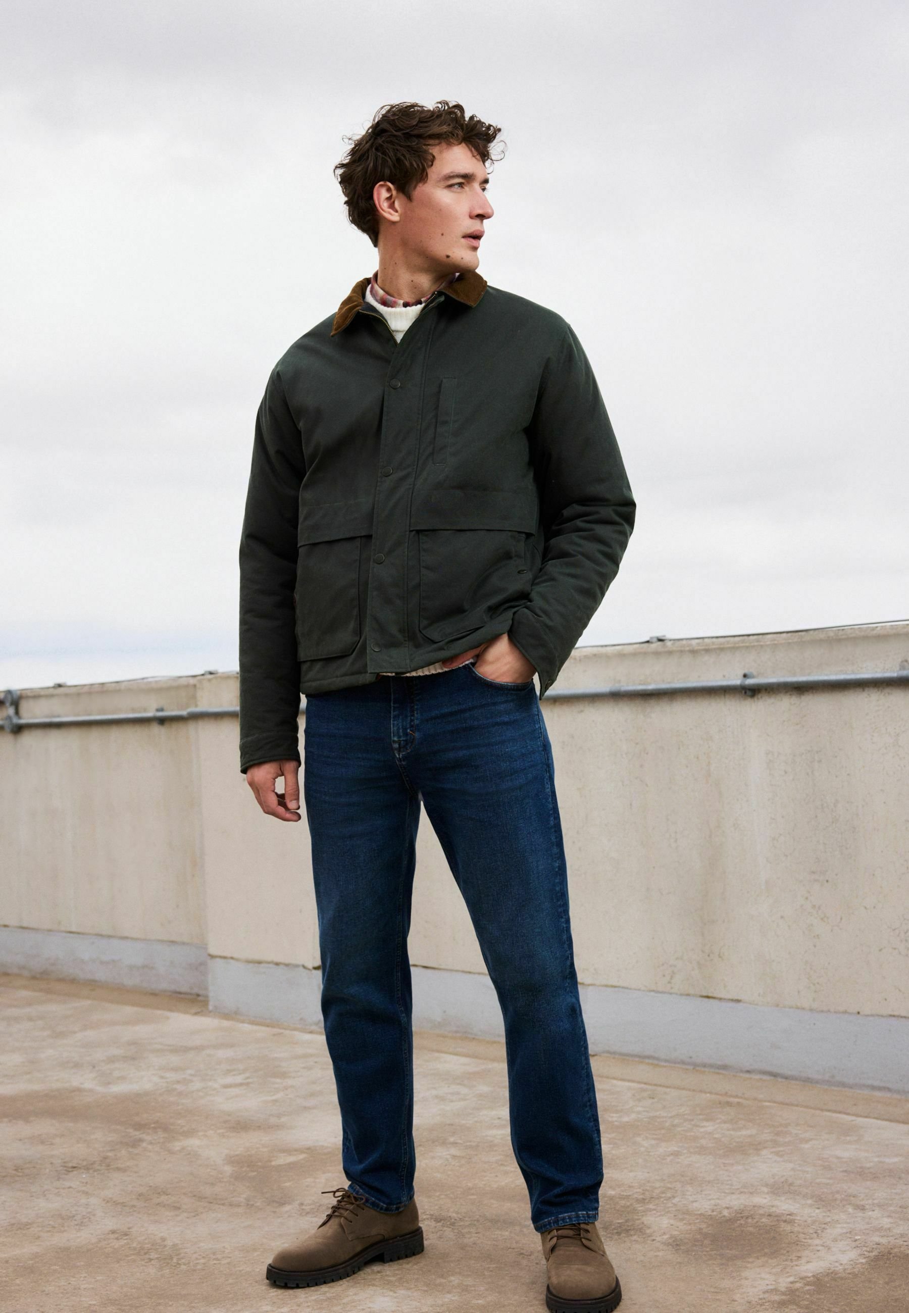 digne collarless jacket coat モスグリーン CONTRASTING COLLAR JACKET - Light green | ZARA Canada
