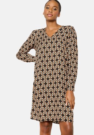 STRAIGHT WITH RETRO PRINT - Day dress - black