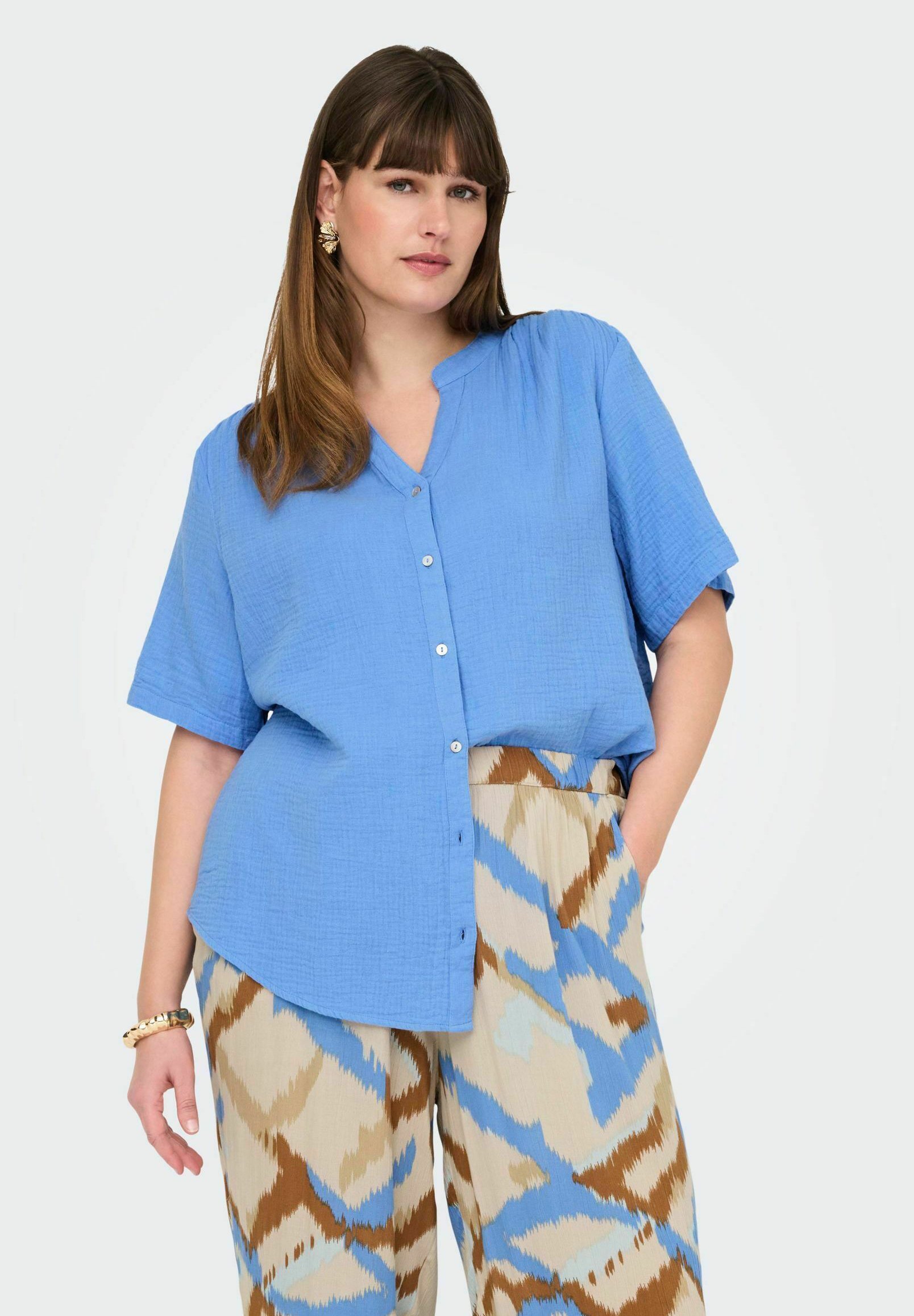 ONLY CARMAKOMA CARVICA LIFE SS TOP WVN NOOS Dames Top - Maat 44