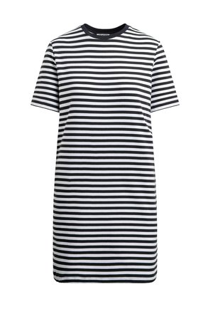 SENSES.THE LABEL, SENSES.THE LABEL GESTREIFTES T-SHIRT-KLEID FE:NO - T-Shirt-Kleid - night navy   opticwhite