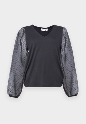 VILA, VIMISANNE V-NECK - Blúzka - black beauty