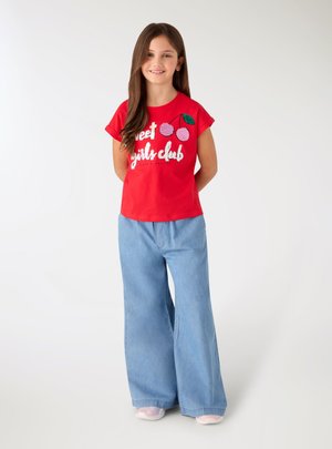 Terranova, CON SCRITTA E CILIEGIE IN PAILLETTES - T-shirt con stampa - rosso