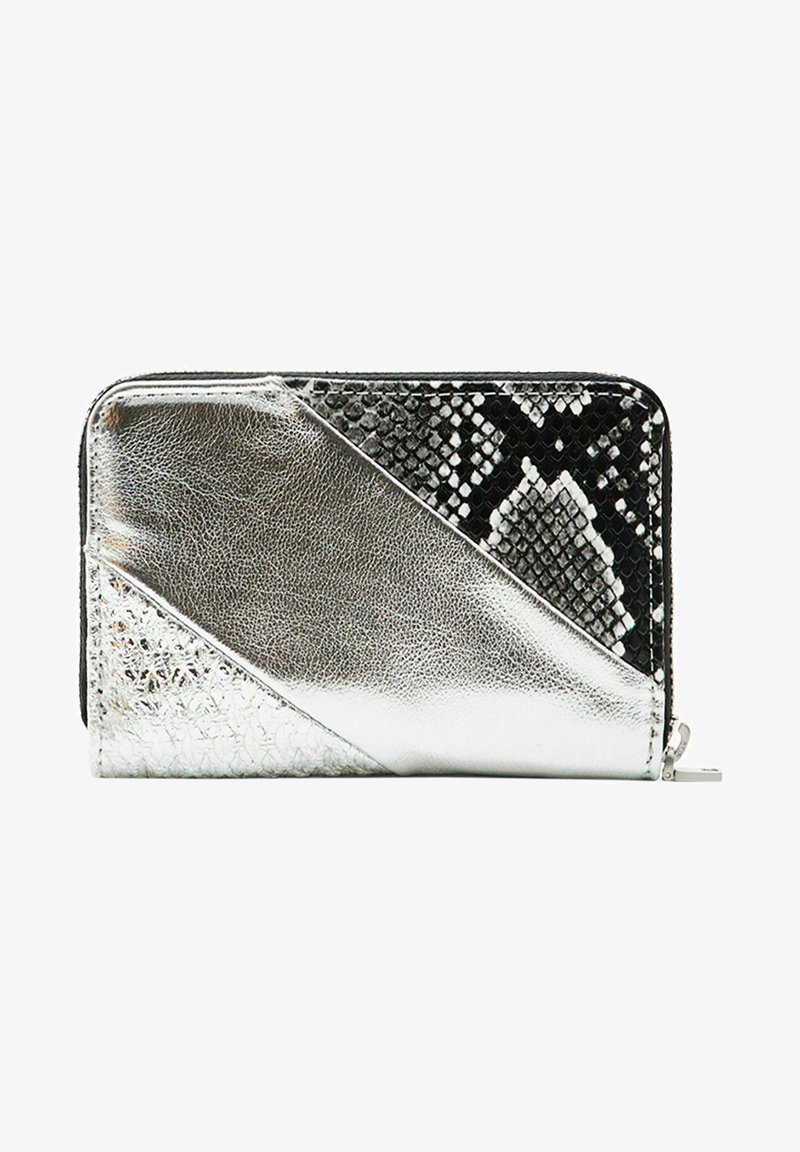 Desigual SMALL METALLIC PATCHWORK - Portefeuille - silver coloured