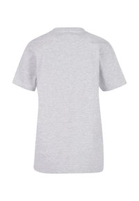 Grijze katoenen t-shirt met korte mouwen, ronde halslijn en een zachte textuur. Eenvoudig ontwerp, zonder zichtbare patronen of versieringen.