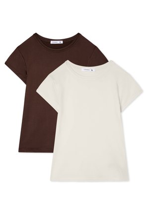 PACK 2  - T-shirt basic - marrone scuro