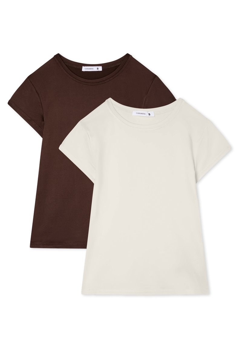 Terranova PACK T-shirt basic marrone scuro