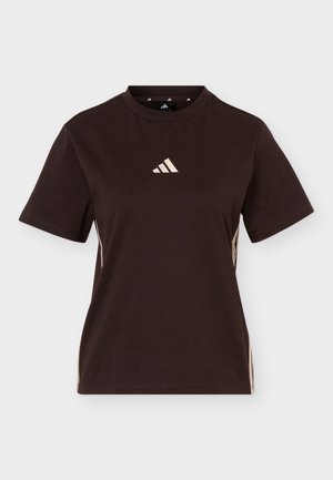 adidas Sportswear, WOMEN 3 STRIPES SINGLE - Tričko s potlačou - aurora coffee