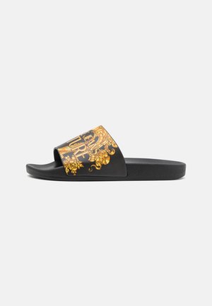 SLIDE - Rantasandaalit - black/gold-coloured