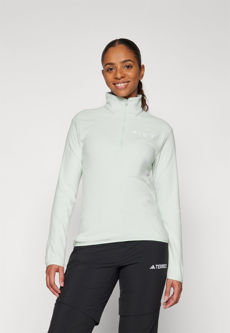 Adidas Terrex ESSENTIALS HALF ZIP - Felpa in pile - linen green