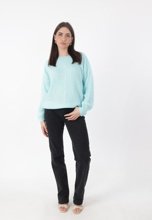 Striktrøje - minzgrün